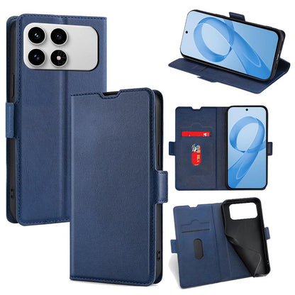 For Redmi K90 5G / Poco F8 Pro Ultra-thin Voltage Side Buckle Horizontal Flip Leather Phone Case(Blue)