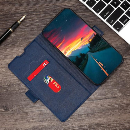For Redmi K90 5G / Poco F8 Pro Ultra-thin Voltage Side Buckle Horizontal Flip Leather Phone Case(Blue)