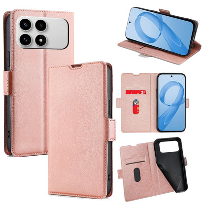 For Redmi K90 5G / Poco F8 Pro Ultra-thin Voltage Side Buckle Horizontal Flip Leather Phone Case(Rose Gold)