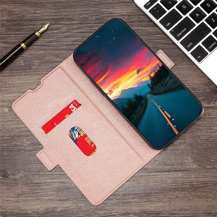 For Redmi K90 5G / Poco F8 Pro Ultra-thin Voltage Side Buckle Horizontal Flip Leather Phone Case(Rose Gold)