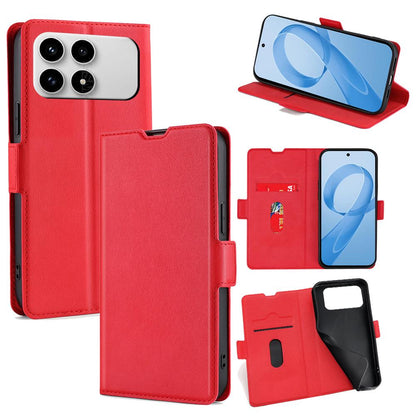 For Redmi K90 5G / Poco F8 Pro Ultra-thin Voltage Side Buckle Horizontal Flip Leather Phone Case(Red)