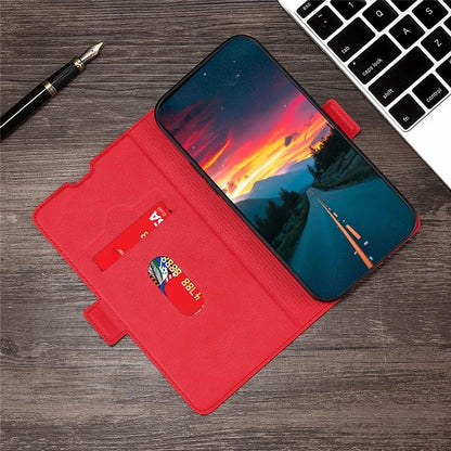 For Redmi K90 5G / Poco F8 Pro Ultra-thin Voltage Side Buckle Horizontal Flip Leather Phone Case(Red)