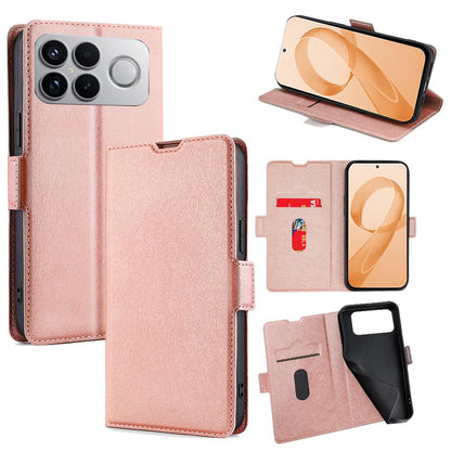 For Redmi K90 Pro Max 5G / Poco F8 Ultra Ultra-thin Voltage Side Buckle Horizontal Flip Leather Phone Case(Rose Gold)