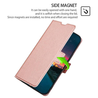 For Redmi K90 Pro Max 5G / Poco F8 Ultra Ultra-thin Voltage Side Buckle Horizontal Flip Leather Phone Case(Rose Gold)