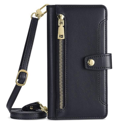 For Redmi K90 Pro Max 5G / Poco F8 Ultra Sheep Texture Cross-body Zipper Wallet Leather Phone Case(Black)