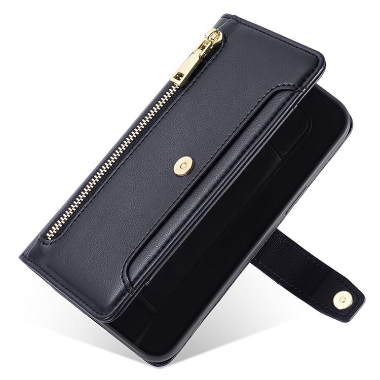 For Redmi K90 Pro Max 5G / Poco F8 Ultra Sheep Texture Cross-body Zipper Wallet Leather Phone Case(Black)