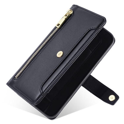 For Redmi K90 Pro Max 5G / Poco F8 Ultra Sheep Texture Cross-body Zipper Wallet Leather Phone Case(Black)