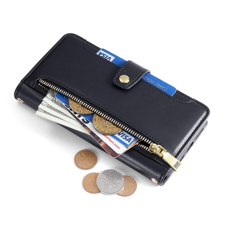 For Redmi K90 Pro Max 5G / Poco F8 Ultra Sheep Texture Cross-body Zipper Wallet Leather Phone Case(Black)
