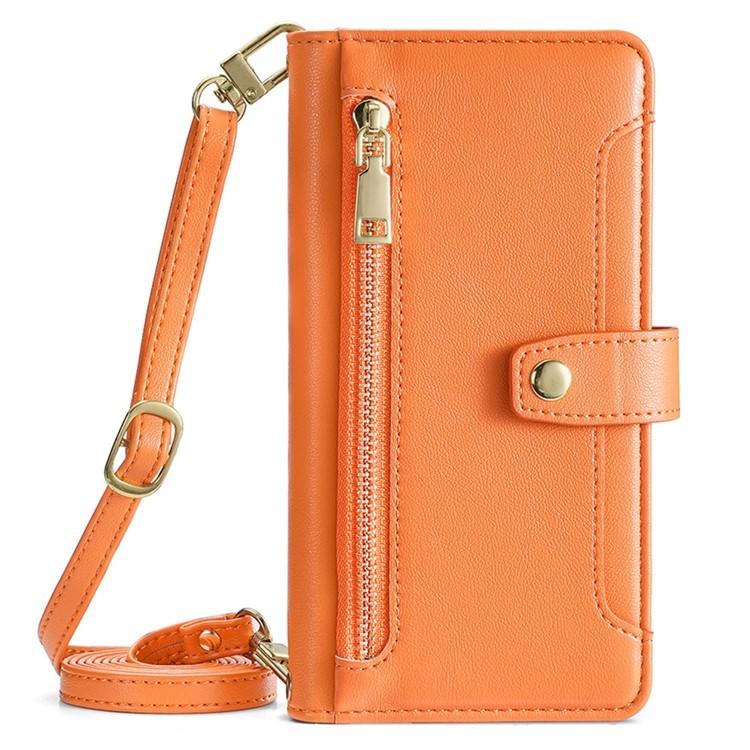 For Redmi K90 Pro Max 5G / Poco F8 Ultra Sheep Texture Cross-body Zipper Wallet Leather Phone Case(Orange)