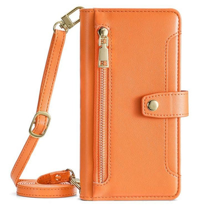 For Redmi K90 Pro Max 5G / Poco F8 Ultra Sheep Texture Cross-body Zipper Wallet Leather Phone Case(Orange)
