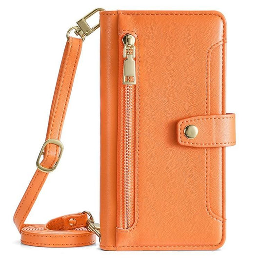 For Redmi K90 Pro Max 5G / Poco F8 Ultra Sheep Texture Cross-body Zipper Wallet Leather Phone Case(Orange)