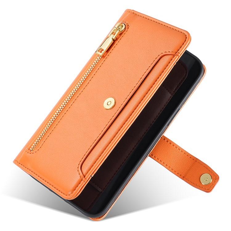 For Redmi K90 Pro Max 5G / Poco F8 Ultra Sheep Texture Cross-body Zipper Wallet Leather Phone Case(Orange)