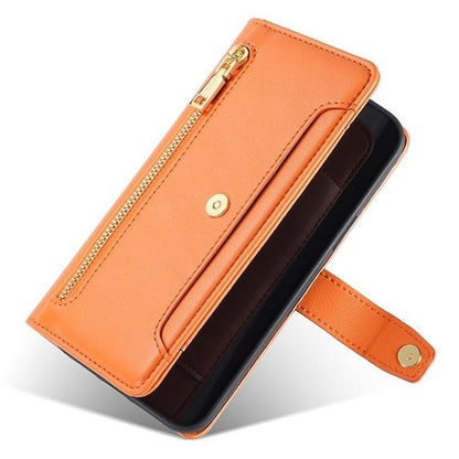 For Redmi K90 Pro Max 5G / Poco F8 Ultra Sheep Texture Cross-body Zipper Wallet Leather Phone Case(Orange)