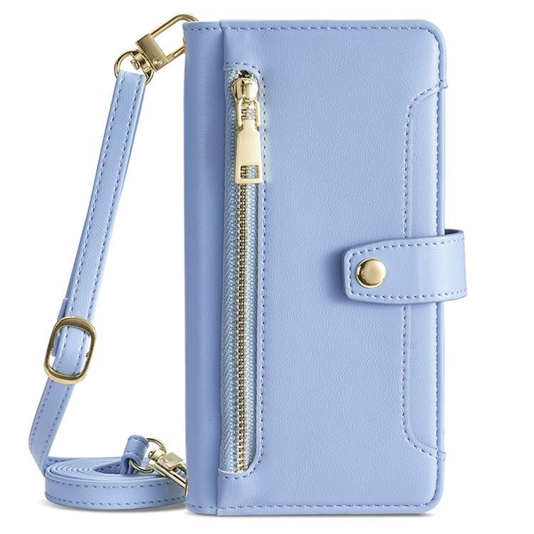 For Redmi K90 Pro Max 5G / Poco F8 Ultra Sheep Texture Cross-body Zipper Wallet Leather Phone Case(Blue)