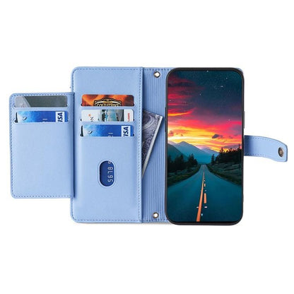 For Redmi K90 Pro Max 5G / Poco F8 Ultra Sheep Texture Cross-body Zipper Wallet Leather Phone Case(Blue)