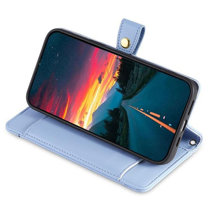 For Redmi K90 Pro Max 5G / Poco F8 Ultra Sheep Texture Cross-body Zipper Wallet Leather Phone Case(Blue)