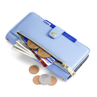 For Redmi K90 Pro Max 5G / Poco F8 Ultra Sheep Texture Cross-body Zipper Wallet Leather Phone Case(Blue)