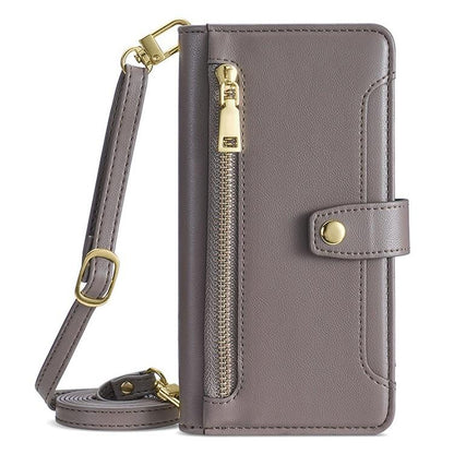 For Redmi K90 Pro Max 5G / Poco F8 Ultra Sheep Texture Cross-body Zipper Wallet Leather Phone Case(Grey)