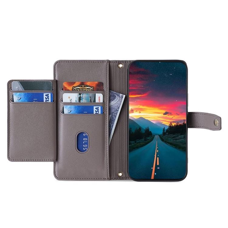 For Redmi K90 Pro Max 5G / Poco F8 Ultra Sheep Texture Cross-body Zipper Wallet Leather Phone Case(Grey)
