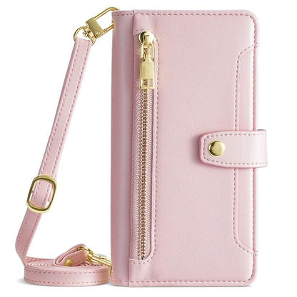 For Redmi K90 Pro Max 5G / Poco F8 Ultra Sheep Texture Cross-body Zipper Wallet Leather Phone Case(Pink)