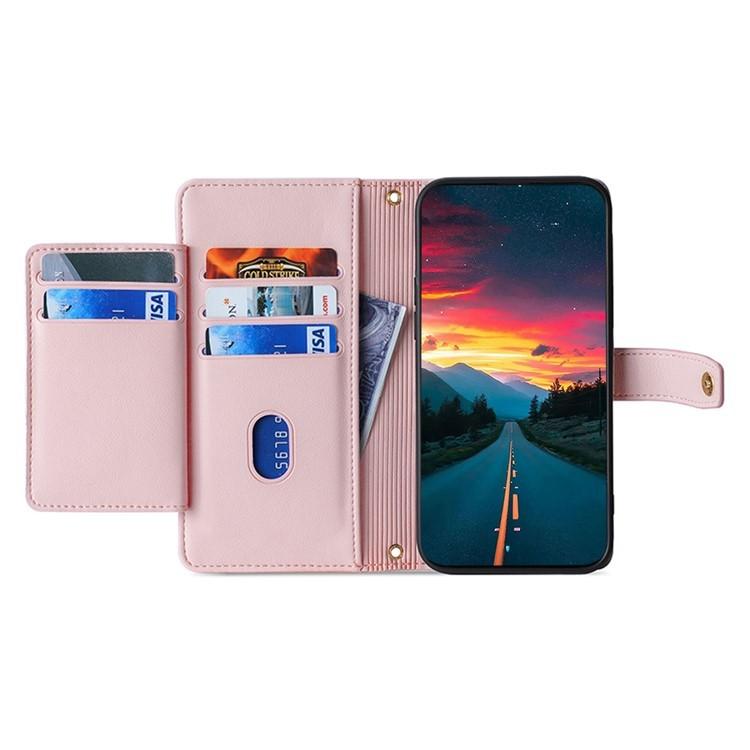 For Redmi K90 Pro Max 5G / Poco F8 Ultra Sheep Texture Cross-body Zipper Wallet Leather Phone Case(Pink)