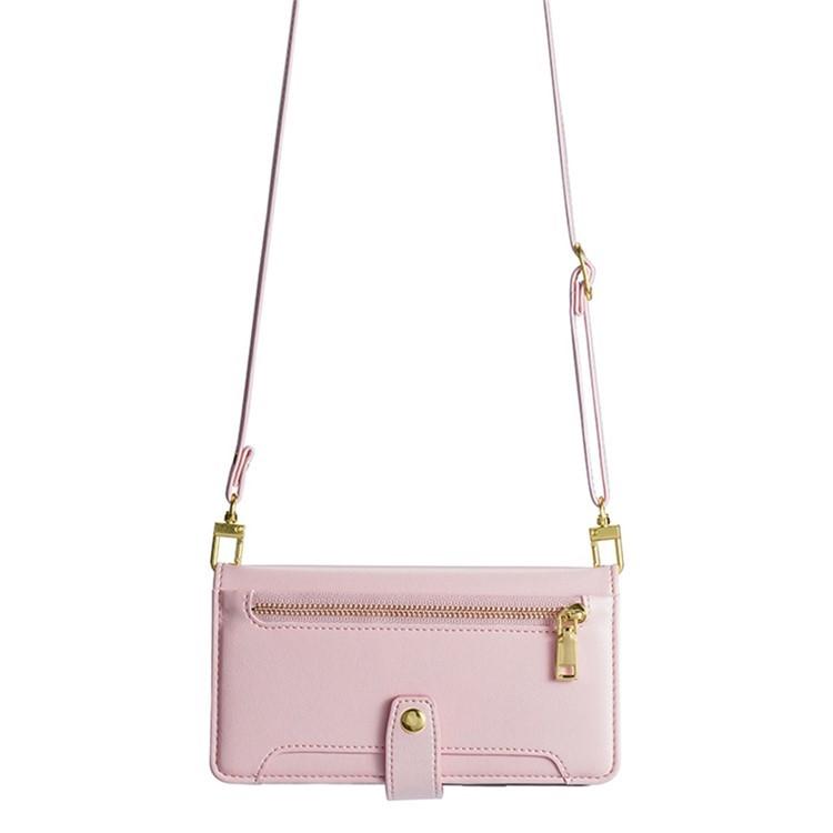 For Redmi K90 Pro Max 5G / Poco F8 Ultra Sheep Texture Cross-body Zipper Wallet Leather Phone Case(Pink)