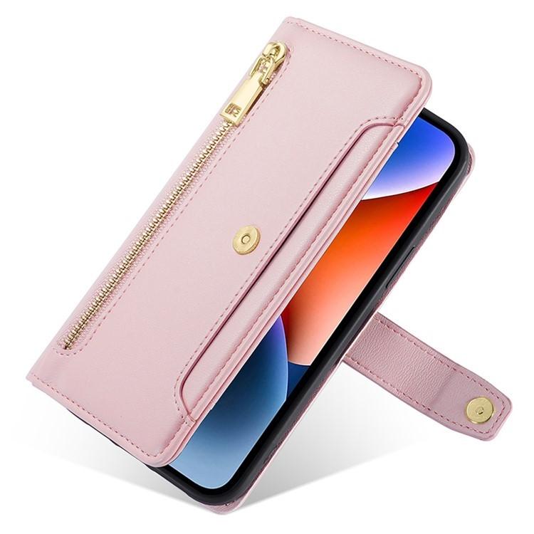 For Redmi K90 Pro Max 5G / Poco F8 Ultra Sheep Texture Cross-body Zipper Wallet Leather Phone Case(Pink)