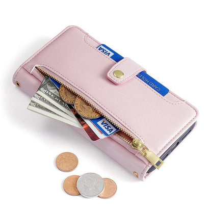 For Redmi K90 Pro Max 5G / Poco F8 Ultra Sheep Texture Cross-body Zipper Wallet Leather Phone Case(Pink)