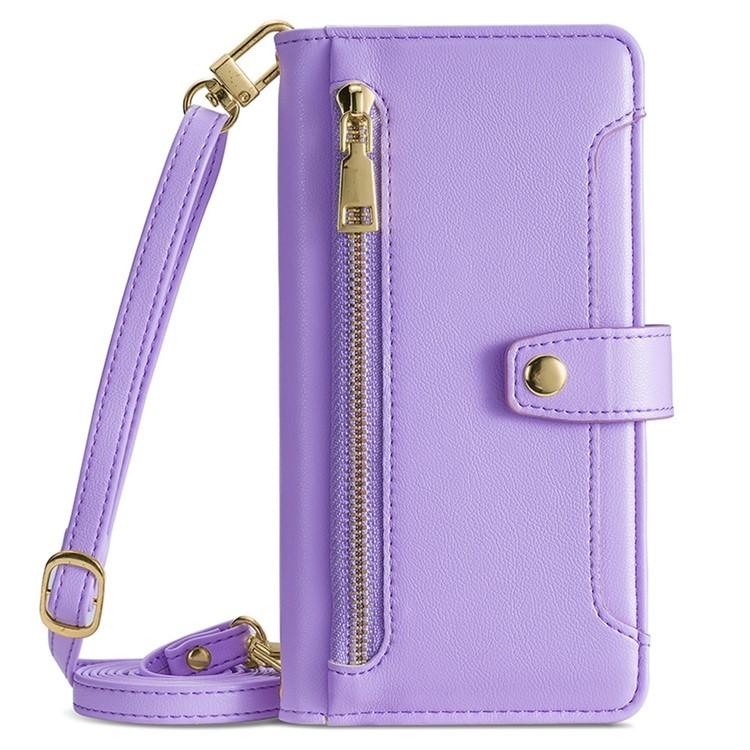 For Redmi K90 Pro Max 5G / Poco F8 Ultra Sheep Texture Cross-body Zipper Wallet Leather Phone Case(Purple)