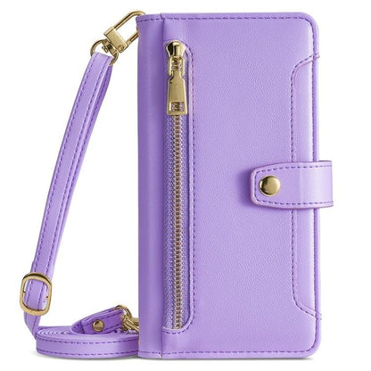 For Redmi K90 Pro Max 5G / Poco F8 Ultra Sheep Texture Cross-body Zipper Wallet Leather Phone Case(Purple)