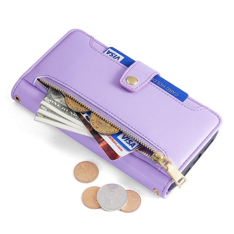 For Redmi K90 Pro Max 5G / Poco F8 Ultra Sheep Texture Cross-body Zipper Wallet Leather Phone Case(Purple)
