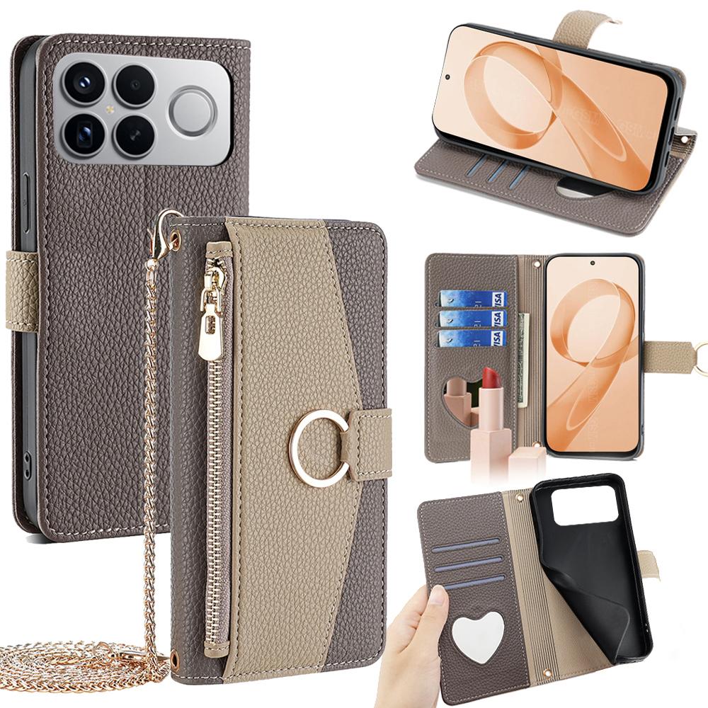 For Redmi K90 Pro Max / Poco F8 Ultra Crossbody Litchi Texture Leather Phone Case(Grey)