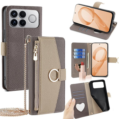 For Redmi K90 Pro Max / Poco F8 Ultra Crossbody Litchi Texture Leather Phone Case(Grey)