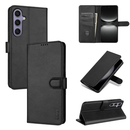 For Galaxy S26 FE 5G AZNS Skin Feel Calf Texture Flip Leather Phone Case(Black)