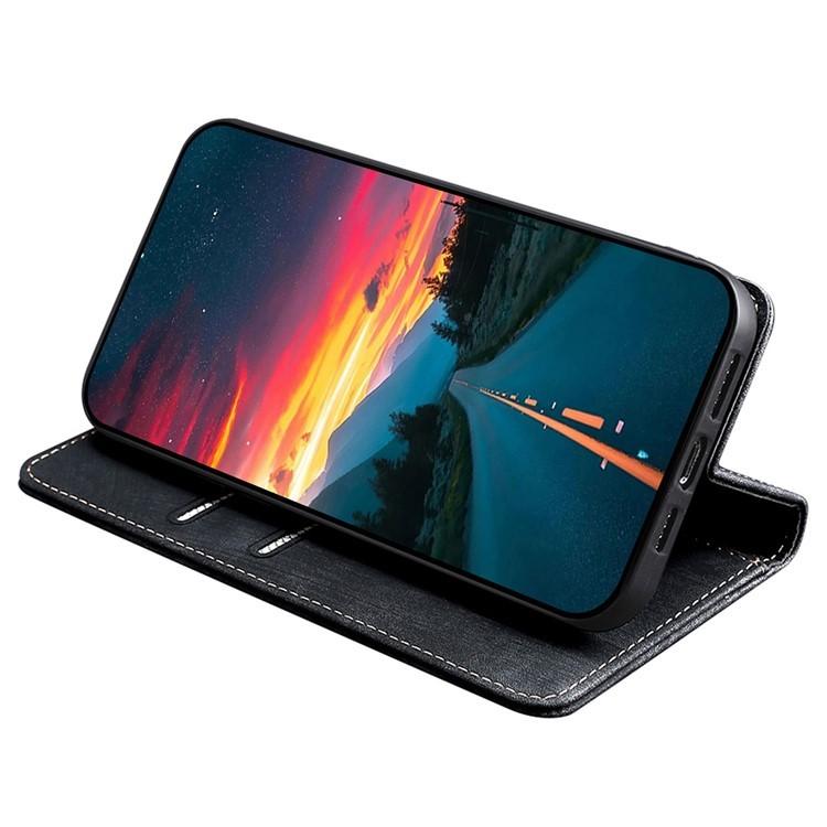 For Redmi K90 Pro Max 5G / Poco F8 Ultra RFID Anti-theft Brush Magnetic Leather Phone Case(Black)