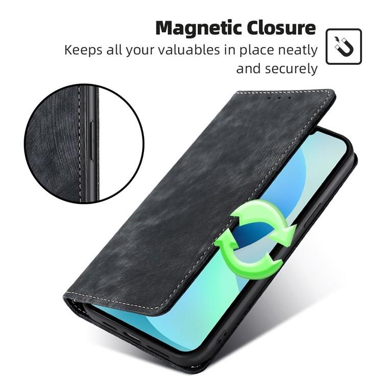 For Redmi K90 Pro Max 5G / Poco F8 Ultra RFID Anti-theft Brush Magnetic Leather Phone Case(Black)