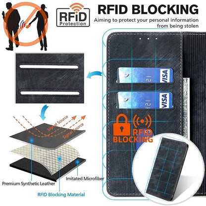 For Redmi K90 Pro Max 5G / Poco F8 Ultra RFID Anti-theft Brush Magnetic Leather Phone Case(Black)