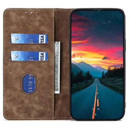 For Redmi K90 Pro Max 5G / Poco F8 Ultra RFID Anti-theft Brush Magnetic Leather Phone Case(Brown)