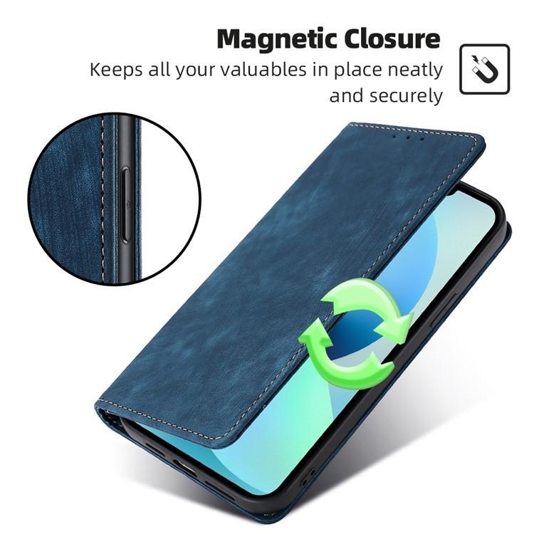 For Redmi K90 Pro Max 5G / Poco F8 Ultra RFID Anti-theft Brush Magnetic Leather Phone Case(Blue)