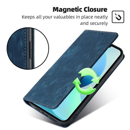 For Redmi K90 Pro Max 5G / Poco F8 Ultra RFID Anti-theft Brush Magnetic Leather Phone Case(Blue)