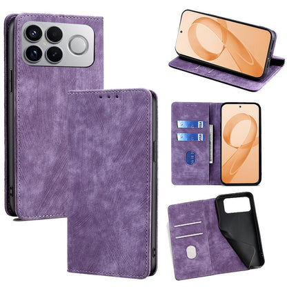 For Redmi K90 Pro Max 5G / Poco F8 Ultra RFID Anti-theft Brush Magnetic Leather Phone Case(Purple)
