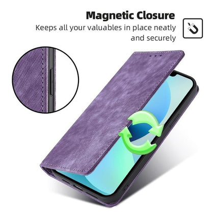 For Redmi K90 Pro Max 5G / Poco F8 Ultra RFID Anti-theft Brush Magnetic Leather Phone Case(Purple)
