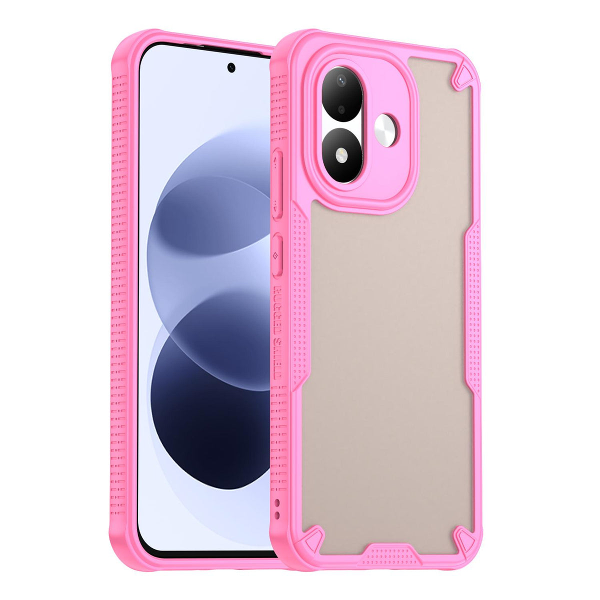 For Redmi Note 17 4G Global 169.7mm Armor Glaze PC Hybrid TPU Phone Case - Pink - EDA007446907A