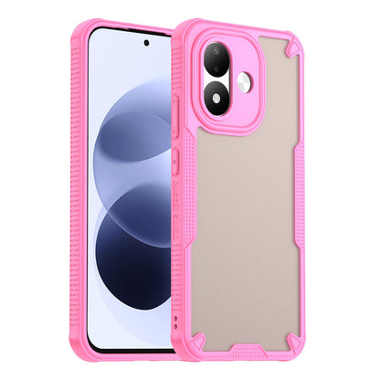 For Redmi Note 17 4G Global 169.7mm Armor Glaze PC Hybrid TPU Phone Case - Pink - EDA007446907A