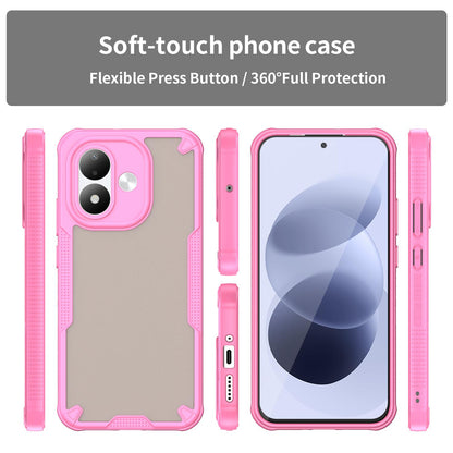 For Redmi Note 17 4G Global 169.7mm Armor Glaze PC Hybrid TPU Phone Case - Pink - EDA007446907A