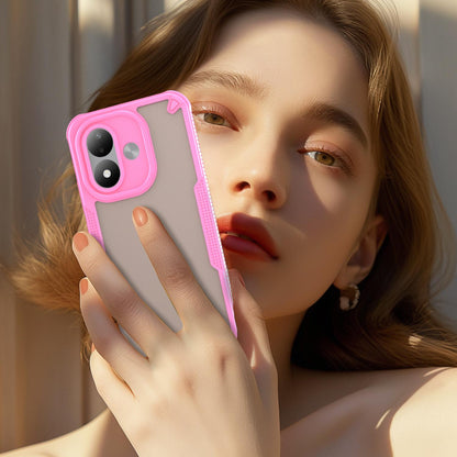 For Redmi Note 17 4G Global 169.7mm Armor Glaze PC Hybrid TPU Phone Case - Pink - EDA007446907A