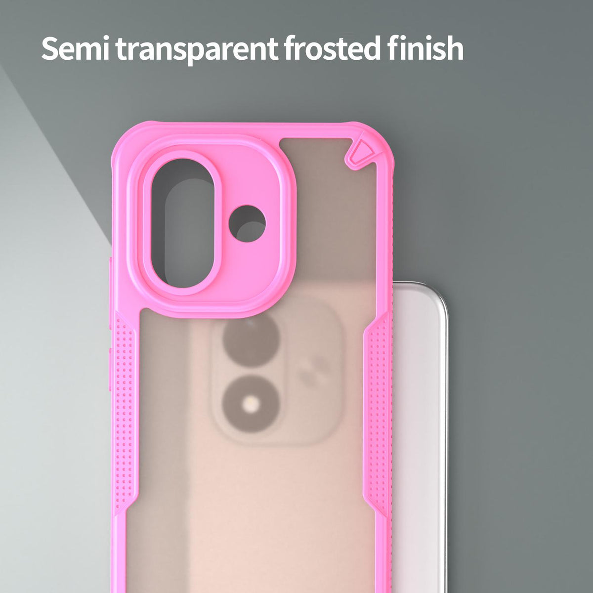 For Redmi Note 17 4G Global 169.7mm Armor Glaze PC Hybrid TPU Phone Case - Pink - EDA007446907A