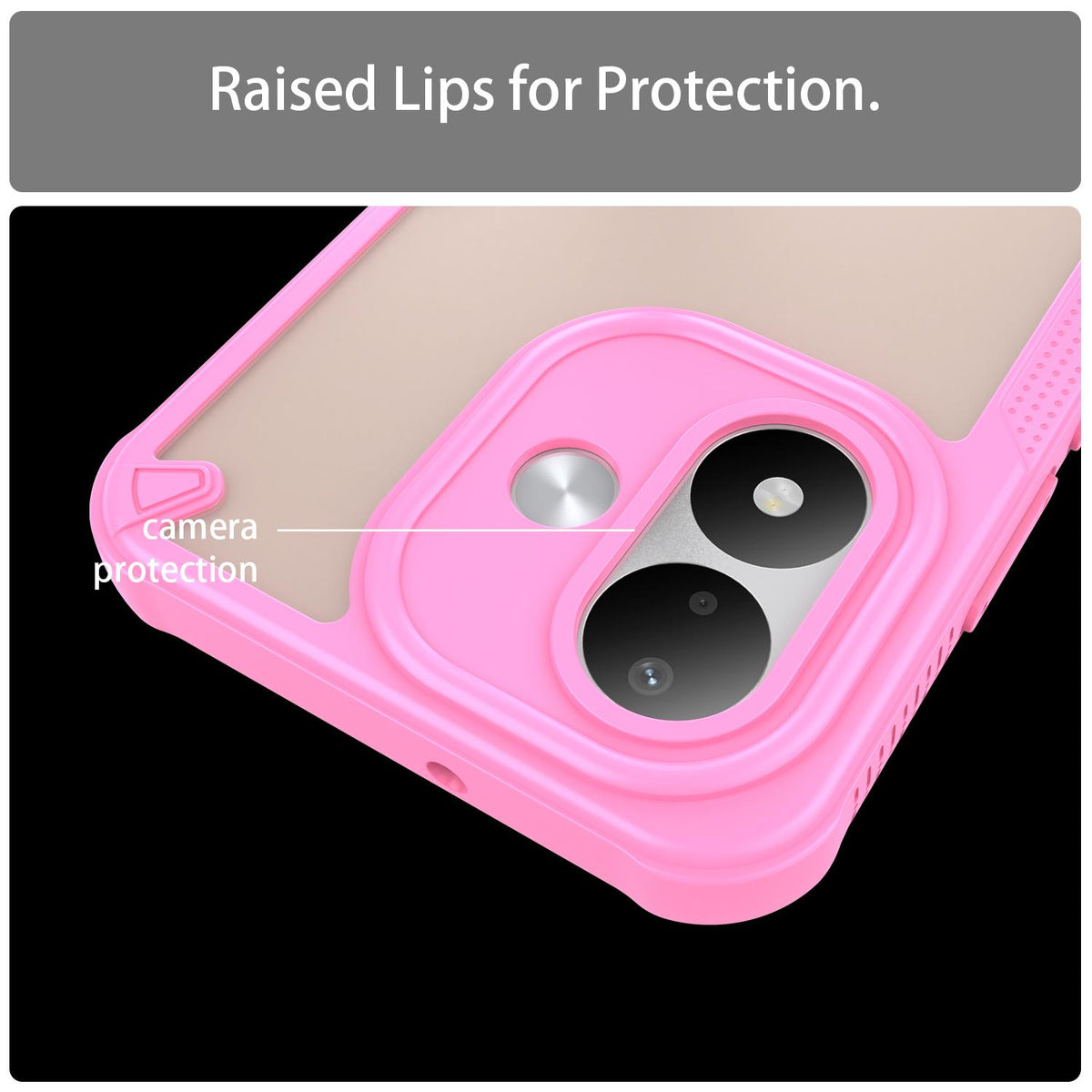 For Redmi Note 17 4G Global 169.7mm Armor Glaze PC Hybrid TPU Phone Case - Pink - EDA007446907A