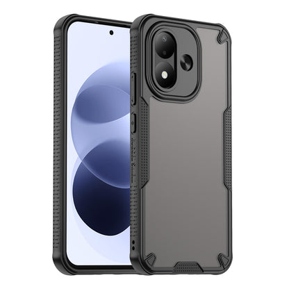For Redmi Note 17 4G Global 169.7mm Armor Glaze PC Hybrid TPU Phone Case - Black - EDA007446907B