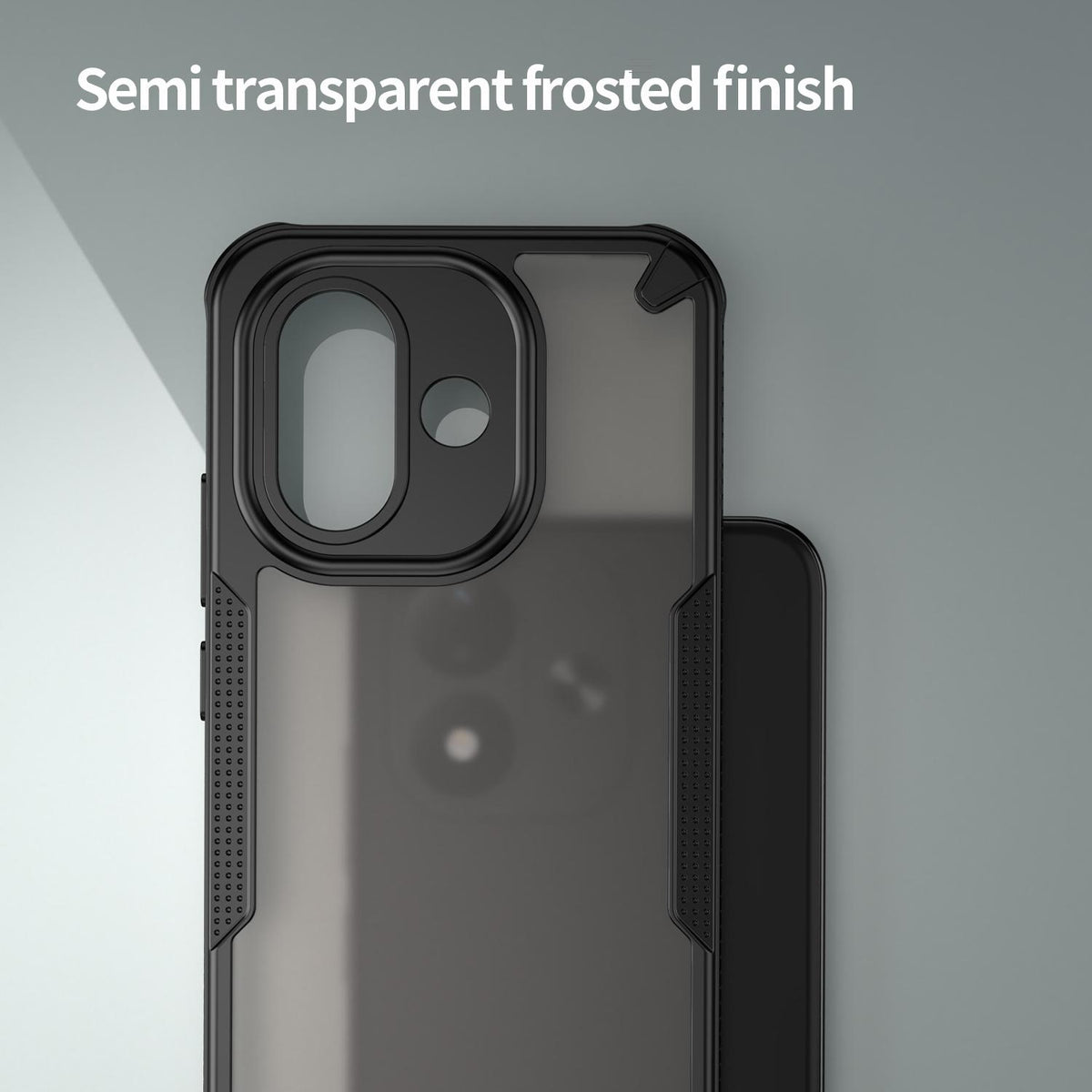 For Redmi Note 17 4G Global 169.7mm Armor Glaze PC Hybrid TPU Phone Case - Black - EDA007446907B